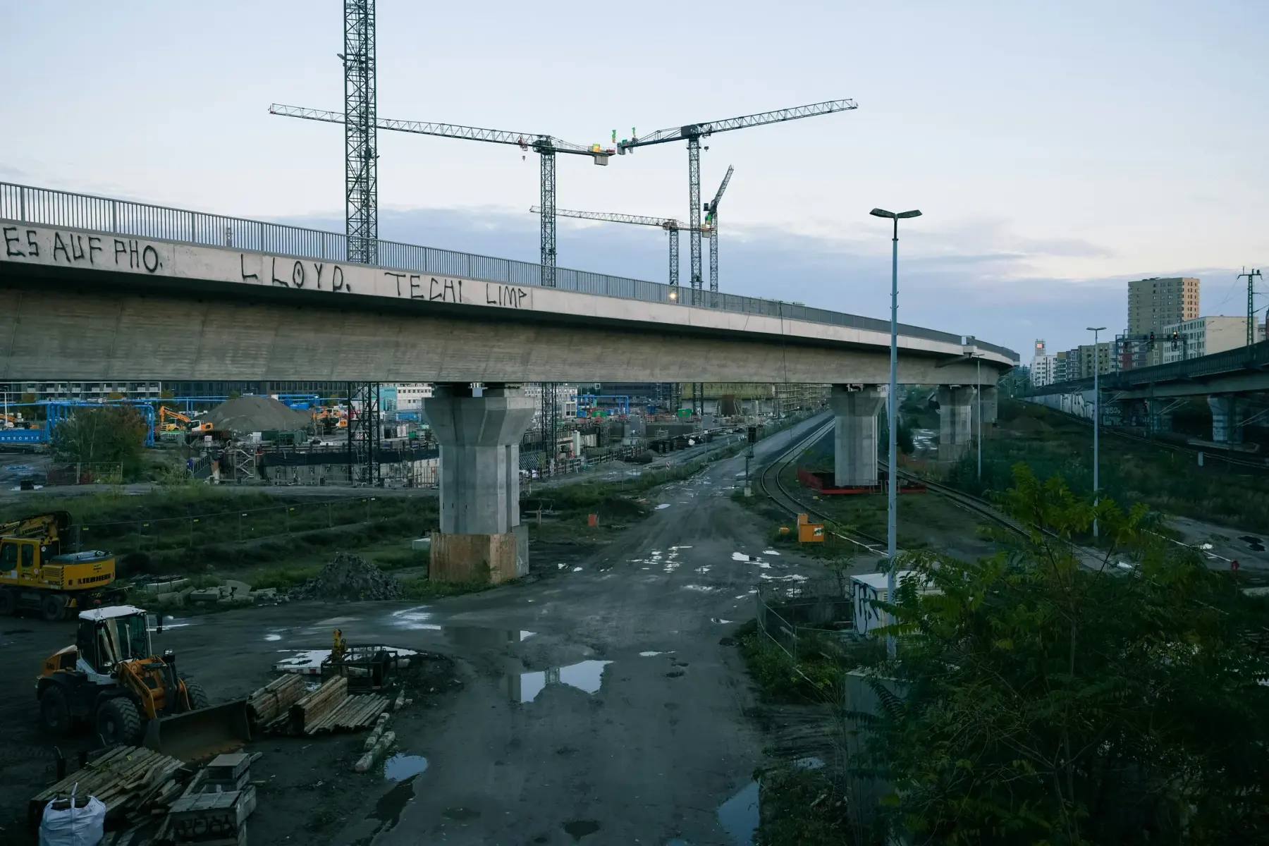 Infrastructure structure showing large-scale concrete engineering